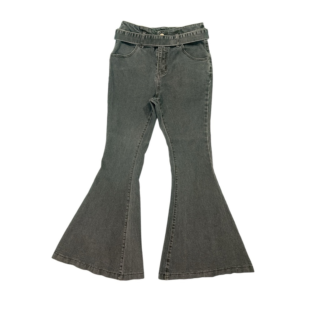 Cloud Ten Bell Bottom Jeans High Rise Size Medium Faded Black Super Flar…